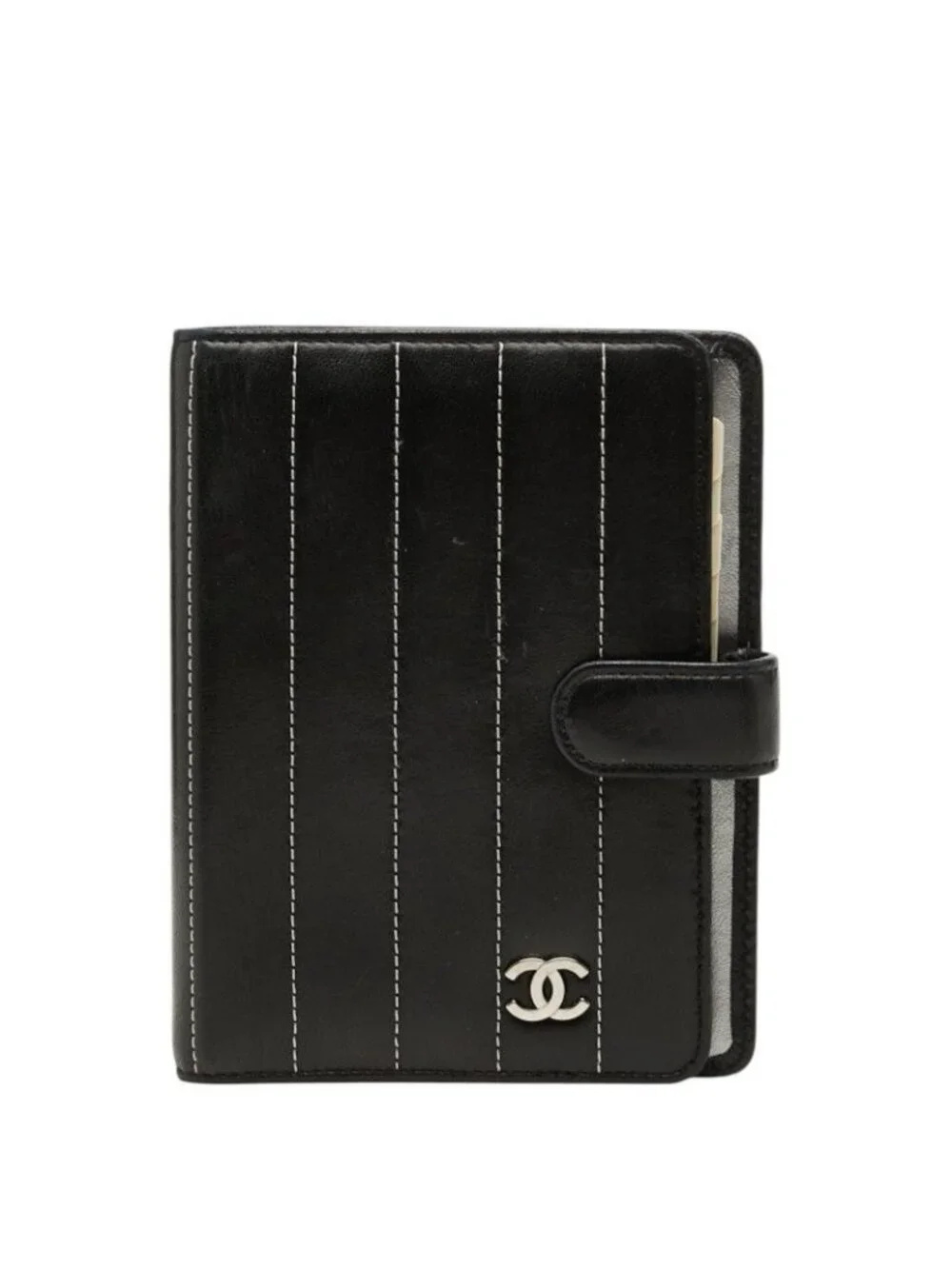 Chanel Mademoiselle Agenda CC Logo Cover Black Leather
